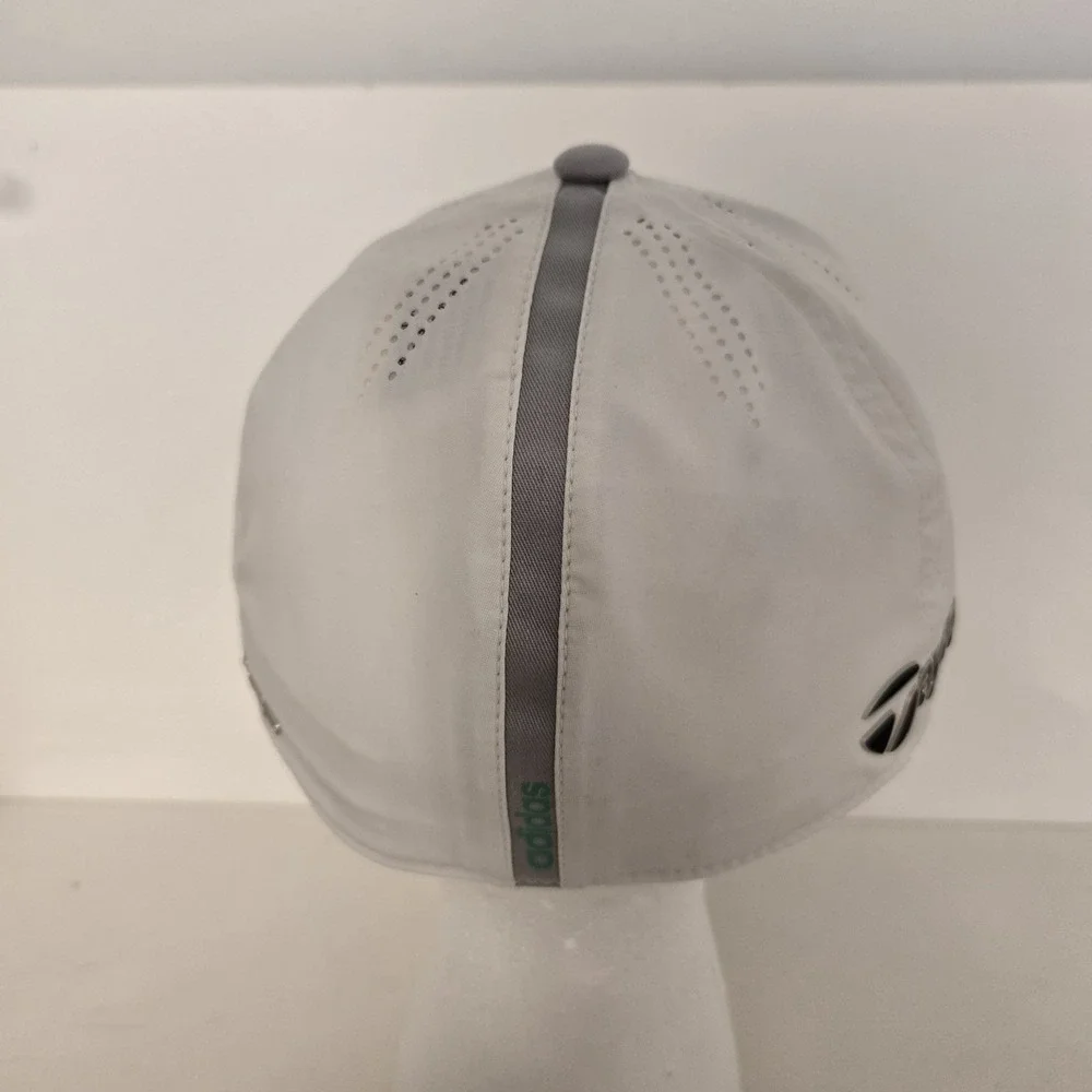 Adidas TaylorMade Mens Flex Fit Tour Preferred Fitted Hat Cap S/M White Golf